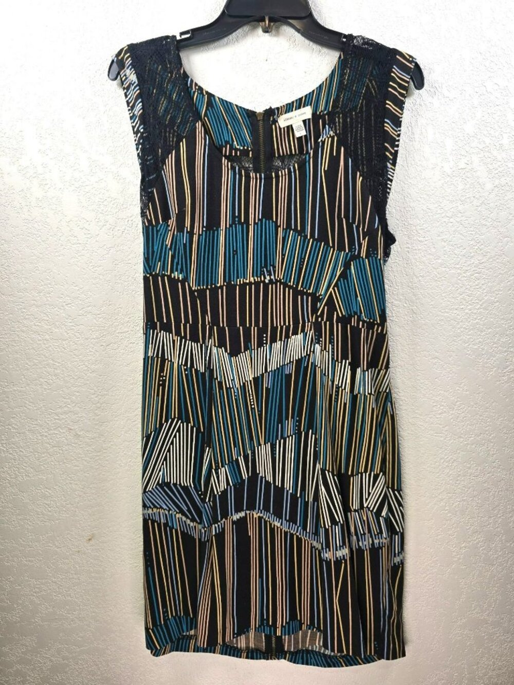 Silence + Noise Y2K Lace Abstract Boho Geometric Lace Slip Dress Women's Size 6